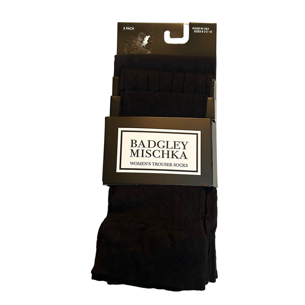 Badgley Mischka Woman’s Black Trouser Socks 3 Pairs NWT